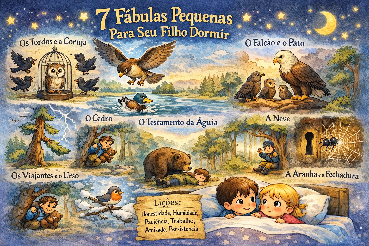 7 fábulas pequenas para seu filho dormir