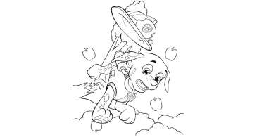 Desenho e Imagem Patrulha Canina Skye Bonitinho para Colorir e Imprimir  Grátis para Adultos e Crianças 